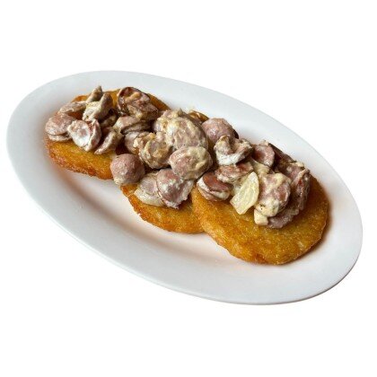 Драники с охотничьими колбасками