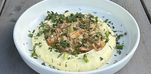 Бефстроганов с пюре