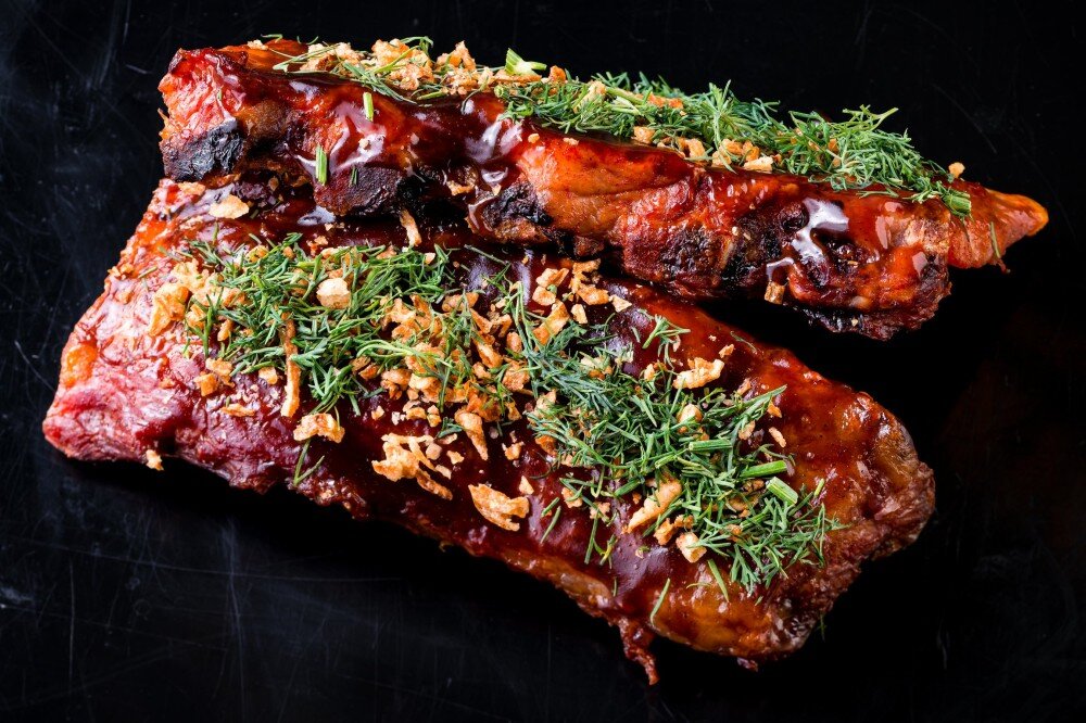 Ребра гриль с глазурью барбекю