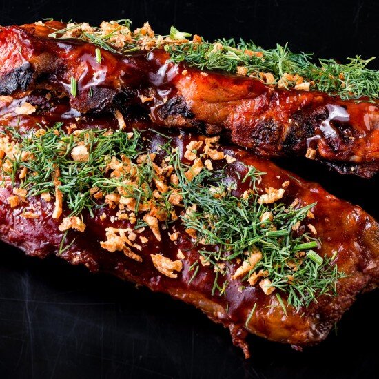 Ребра гриль с глазурью барбекю