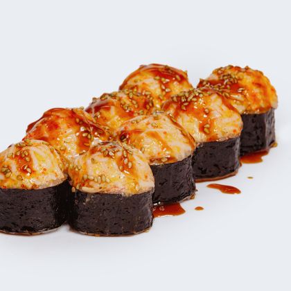 Запеченный с креветкой темпурой и крабом