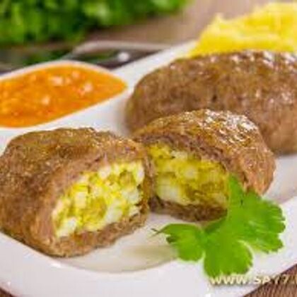 Зразы из цыплят с омлетом и овощами