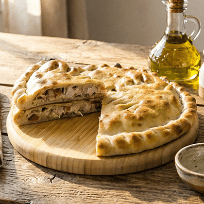Пирог с беконом и курицей