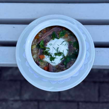 Рассольник с говядиной и