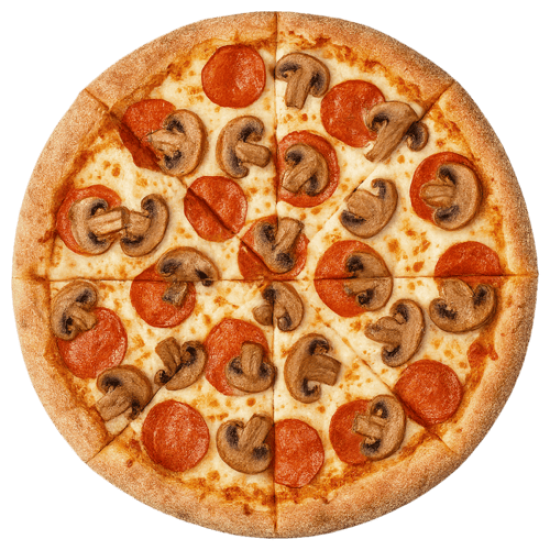 Пицца «Пепперони и грибы»