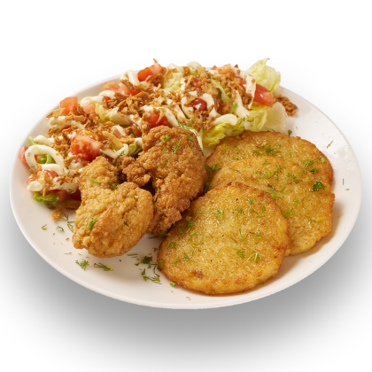 Ланч-бокс с куриными крылышками и драниками