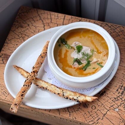 Крем-суп из брокколи с индейкой