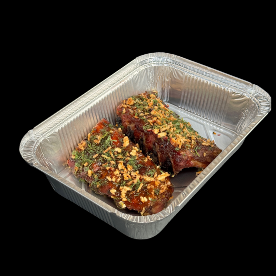 Ребра гриль с яблочно-грушевой глазурью