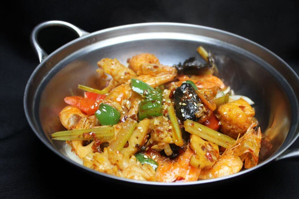 129 Острые креветки и кальмары