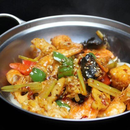 129 Острые креветки и кальмары