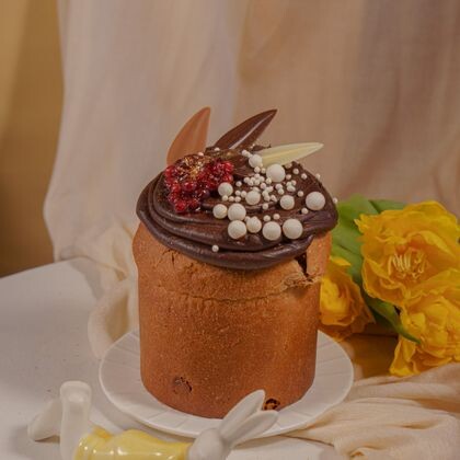 Пасхальный кулич с  клюквой и белым шоколадом