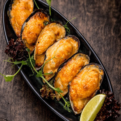 Мидии запеченные 4 шт