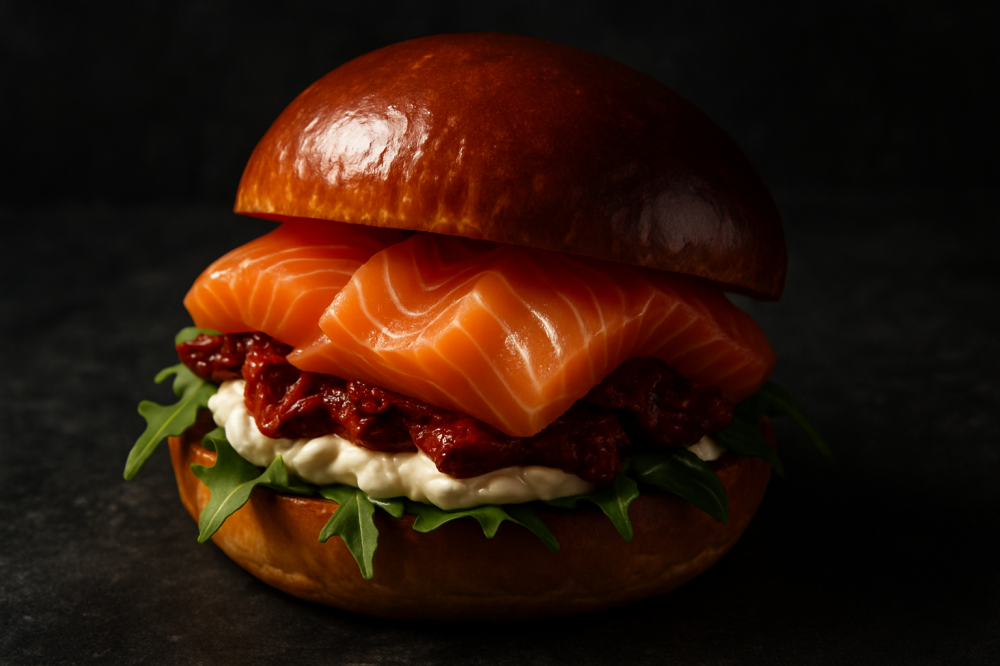 Бургер с лососем