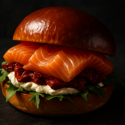 Бургер с лососем