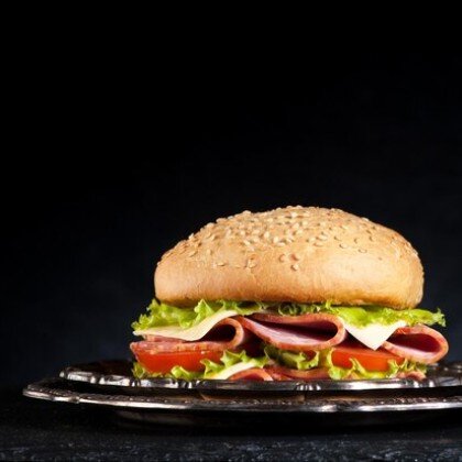 Бургер с ветчиной