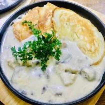 Мочанка с  мучными оладьями