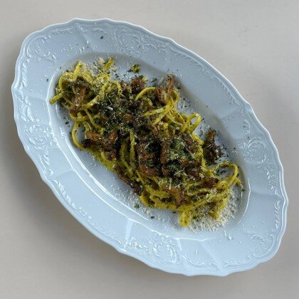 Паста с лисичками и сливочным соусом