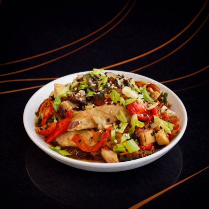 Овощи по азиатски с курицей сибуку