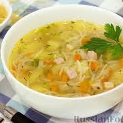 Суп картофельный с вермишелью и курицей